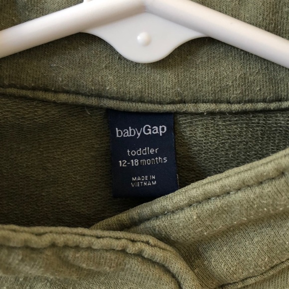 Baby Gap Army Green Sweatshirt Jacket - Picture 2 of 3